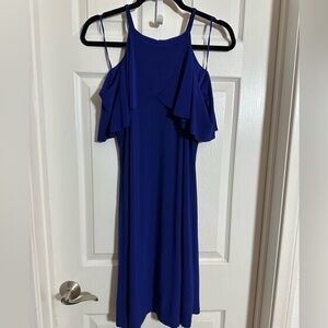 R & M Richards Strapless Dress in Deep Blue